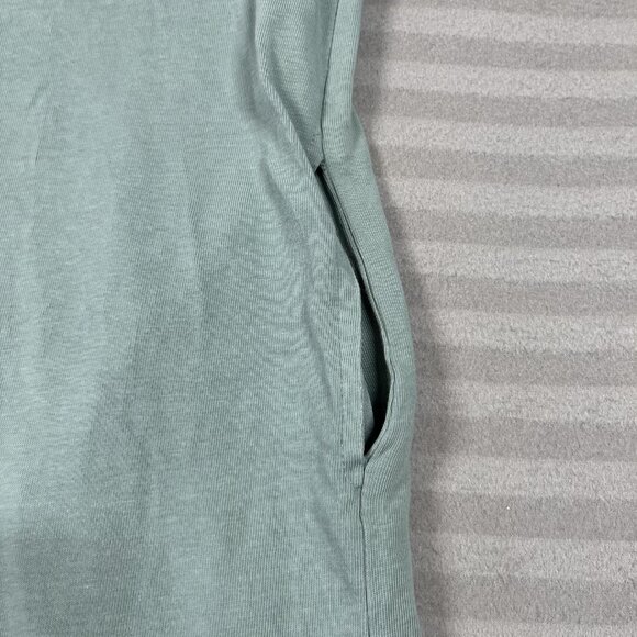 Frank And Oak T-Shirt Dress Womens XL Sage Green Organic Cotton Side Pocket - Picture 7 of 12